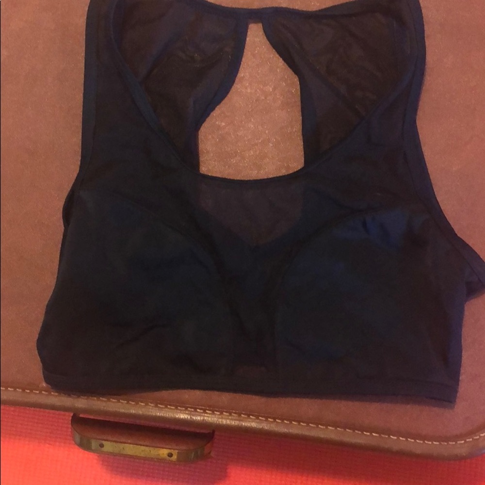 Sheer black bathing suit top